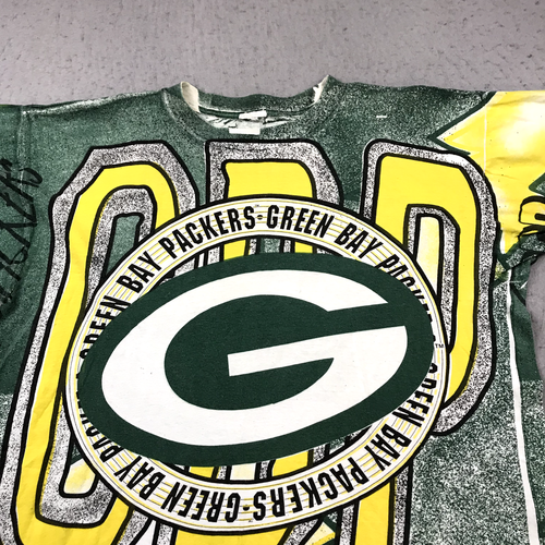 VINTAGE Green Bay Packers Shirt Mens XL AOP Single Stitch Magic Johnson Tees 90s - Picture 2 of 10