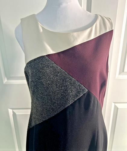 White House Black Market Colorblock Sheath Dress Women's, Size 10, Pre-Owned - Picture 2 of 7