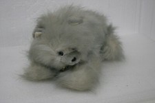 VINTAGE DAKIN 1985 PLUSH STUFFED LONG HAIR CAT/DOG WITH BLUE EYES MADE IN KOREA
