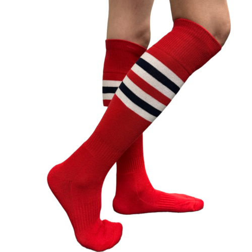 Calcetines deportivos altos Couver premium como los cardenales de San Luis estilo tubo a rayas rodilla - Imagen 1 de 7
