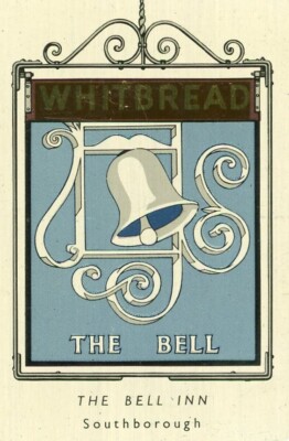 WHITBREAD INN SIGNS 2ND SERIES METAL #13 Bell Inn round edges cut off by scan