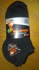 BOYS SOCKS 10-4.5 LOW CUT 6 PAIR.  4-CHARITY  1X1795