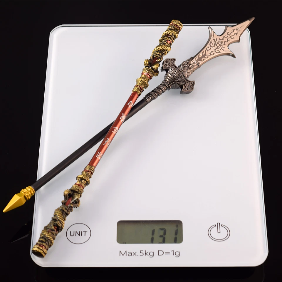 2-teiliges schwarzes Wukong Waffenmodell dreizackiges Messer und goldenes Jin Gu Bang Set - Bild 2 von 4