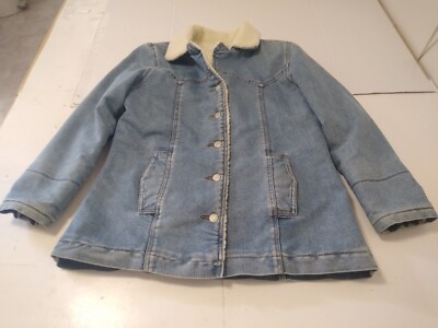 Old Navy faux sherpa lined jean jacket womans size L