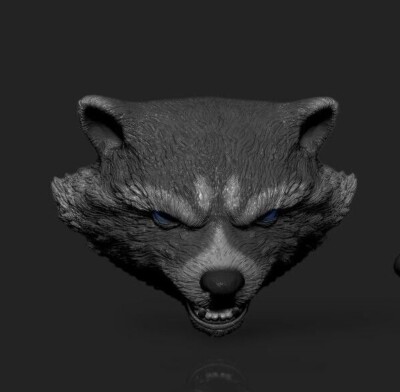 Rocket Racoon GotG3 custom head for 4'' 6'' 7'' 12'' Marvel action figures