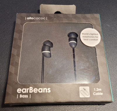 Allocacoc EarBeans  3.5mm Aux Wired in-Ear 'World's lightest earphones' - New