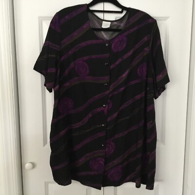 STUDIO C Classic Collection Plus 20 short slv blouse *EUC*