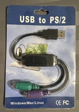 Black USB to Dual PS/2 Keyboard/Mouse Converter Cable Active Adapter, USB-2PS2B