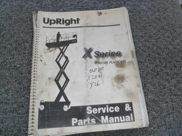 Upright X20N X20W X26N Manual Scissor Lift Parts Catalog & Service