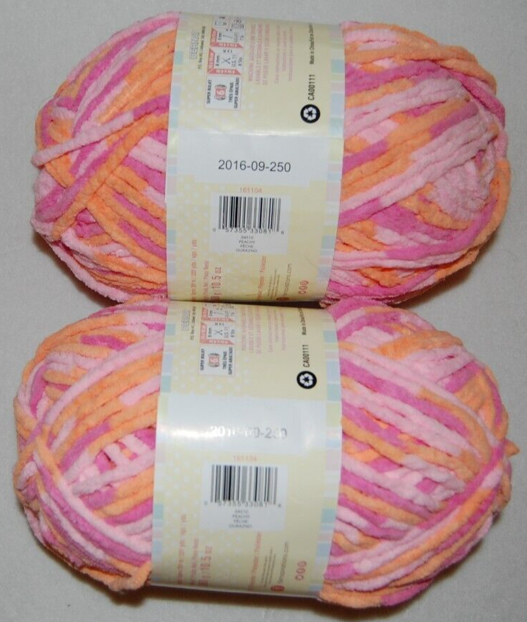 Same Dye Lot of 2 (a total weight of 21 oz) Bernat Baby Blanket Yarn
