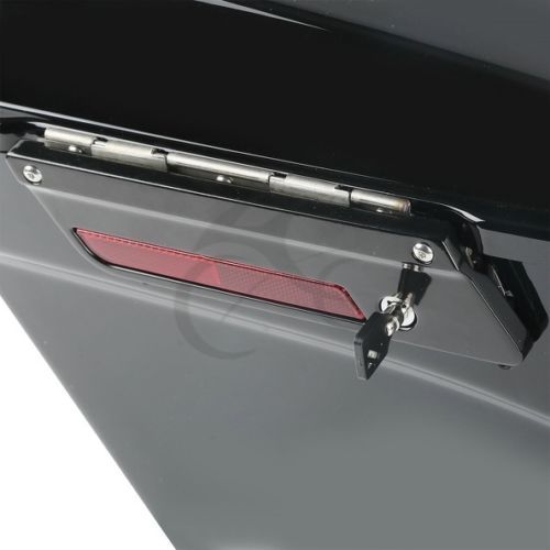 Black SaddleBag Latch Key Conversion Bracket Fit For Harley Softail 1984-2017 12 - Picture 7 of 9