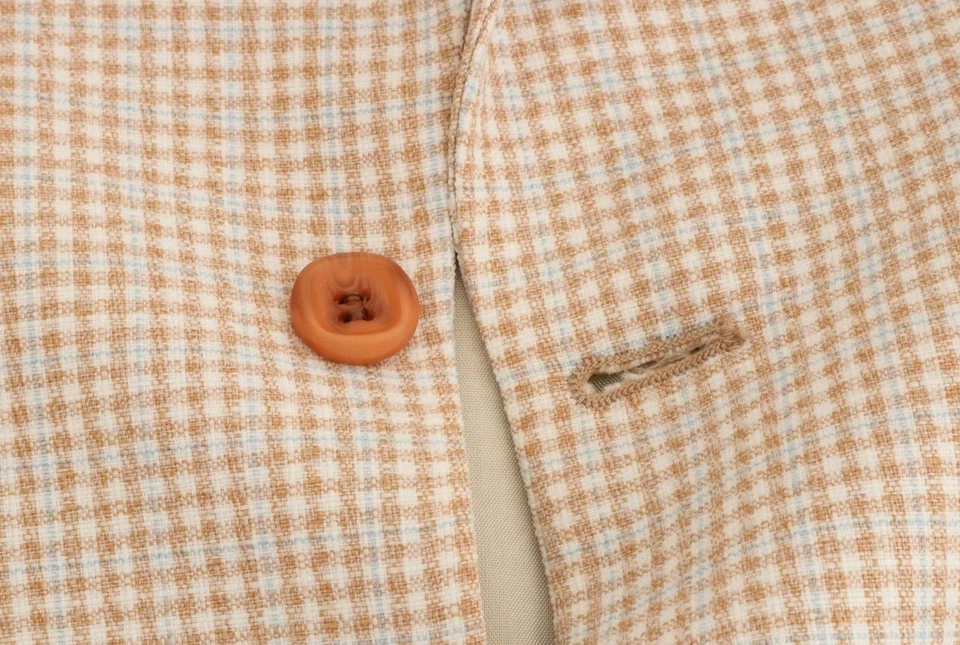 Vtg Levi's Panatela Brown Plaid Shoulder Pad 2-Button Blazer Jacket Women's M/L - Изображение 2 из 4