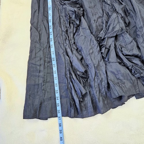 Maxi Skirt Sz M Ruffle Silky Sheen Acetate Crinkle Pirate Boho Witchy Whimsigoth - Picture 8 of 9