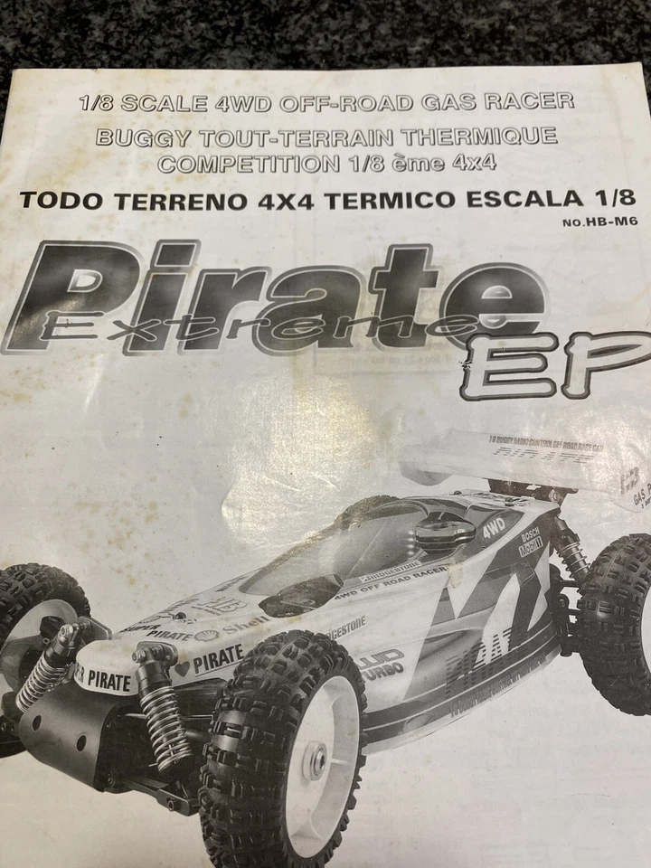 Vintage Rare OFNA HOBAO Pirate EP Extreme 1/8 Scale Nitro Rc 4wd Assembly Manual - Image 2 of 4