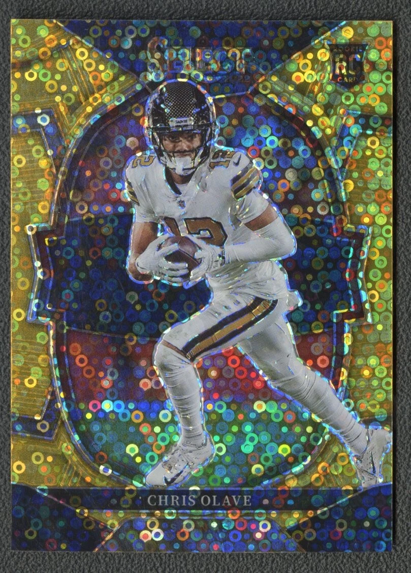 2022 Panini Select Chris Olave RC Gold Disco Prizm /10 Saints Rookie #30