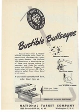 1949 National Target Company Burstible Bullseyes NRA Vintage Print Ad/Poster