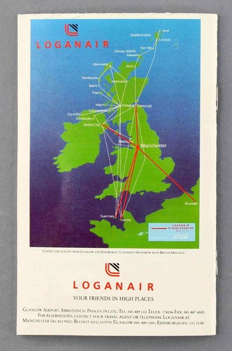 LOGANAIR AIRLINE TIMETABLE SUMMER 1990 ISSUE 2 SCOTLAND - Picture 3 of 4