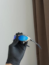 Oakley Minute Splice Redux Silver Blue Vintage Sunglasses Gorpcore USA Y2K