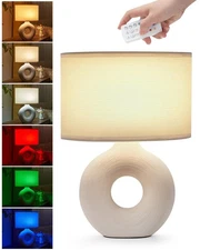 UMEXUS 13" Small Ceramic Cordless Table Lamp, Rechargeable Battery Powered wi...