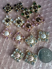 14 Pc Set  Designer Chanel Zipper Pull Button Charm Pendant 