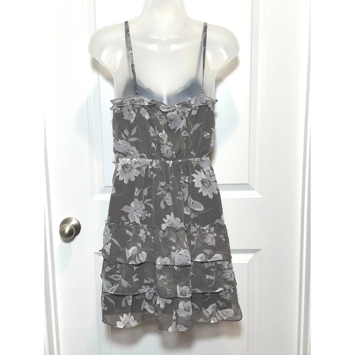 american eagle grey dress S American Eagle Outfitters grey half-sleeve dress, with lace trimming Witch Bitch Thrift