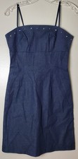 Vintage Paris Blues Size 5 Denim Spaghetti Strap Short Dress Y2K 90's Babydoll