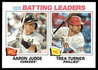 AARON JUDGE TREA TURNER 2026 Topps Heritage 2025 Batting Leaders Card #1 Yankees