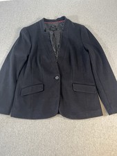 Talbots Aberdeen Black Blazer One Button Notch Collar Women s Size 14