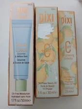 Set Of 3 Pixi Beauty Face Care: Clarity Lotion, Vit C Priming Oil & Brighteniing