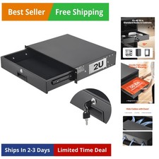 2U Rack Drawer, Lockable Server Cabinet Case, 13.8'' Depth Server Rack Mount ...