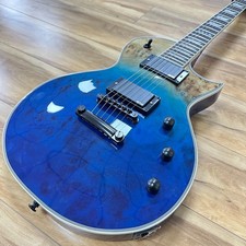 NEW Custom ESP E-II Eclipse Electric Guitar Blue Natural Fade Burl Maple Top