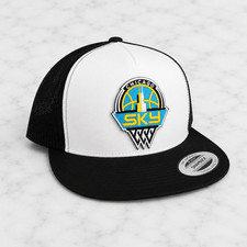 CHICAGO SKY WNBA CUSTOM YUPOONG 6006 FLAT BILL SNAP BACK TRUCKER HAT