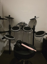 Donner DED-70 Electric Drum Set Electronic Drum With Headphones Throne  Gray