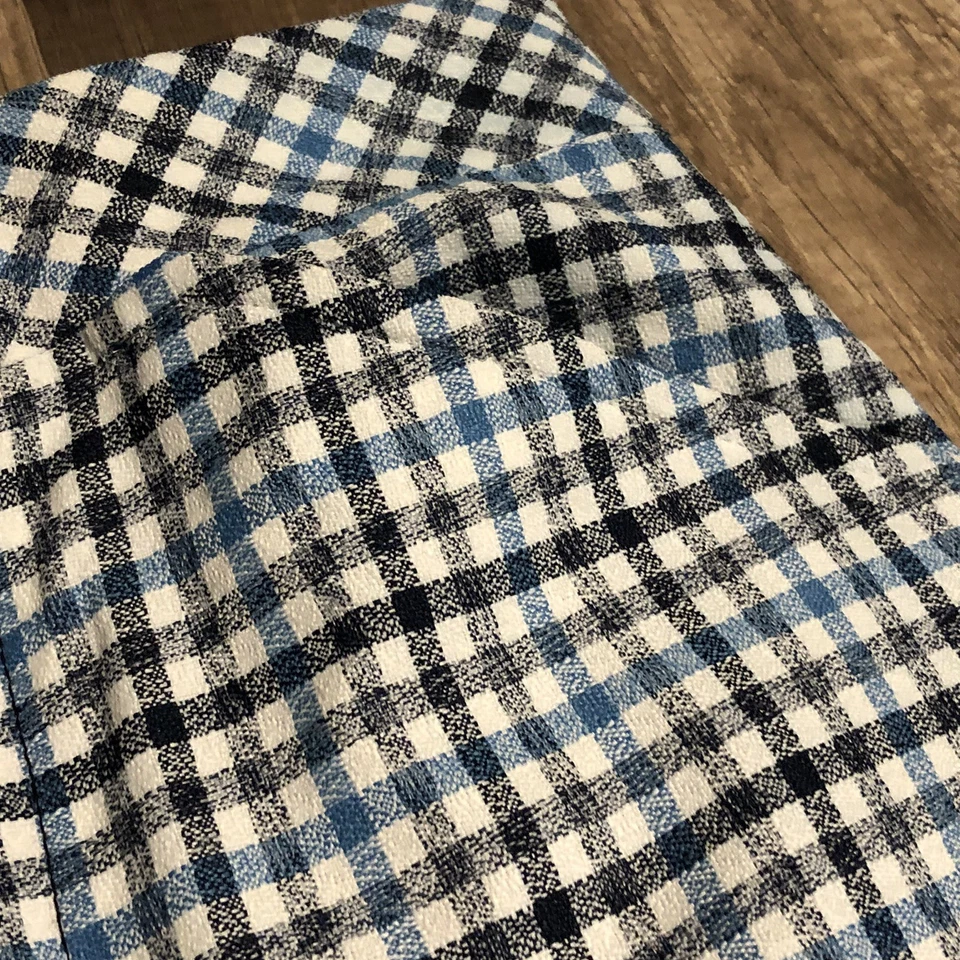 复古男式裤子 Ratner The Knack 蓝色和白色格子 28 x 32 宽腿闪光高尔夫 — 第 4/4 张图片