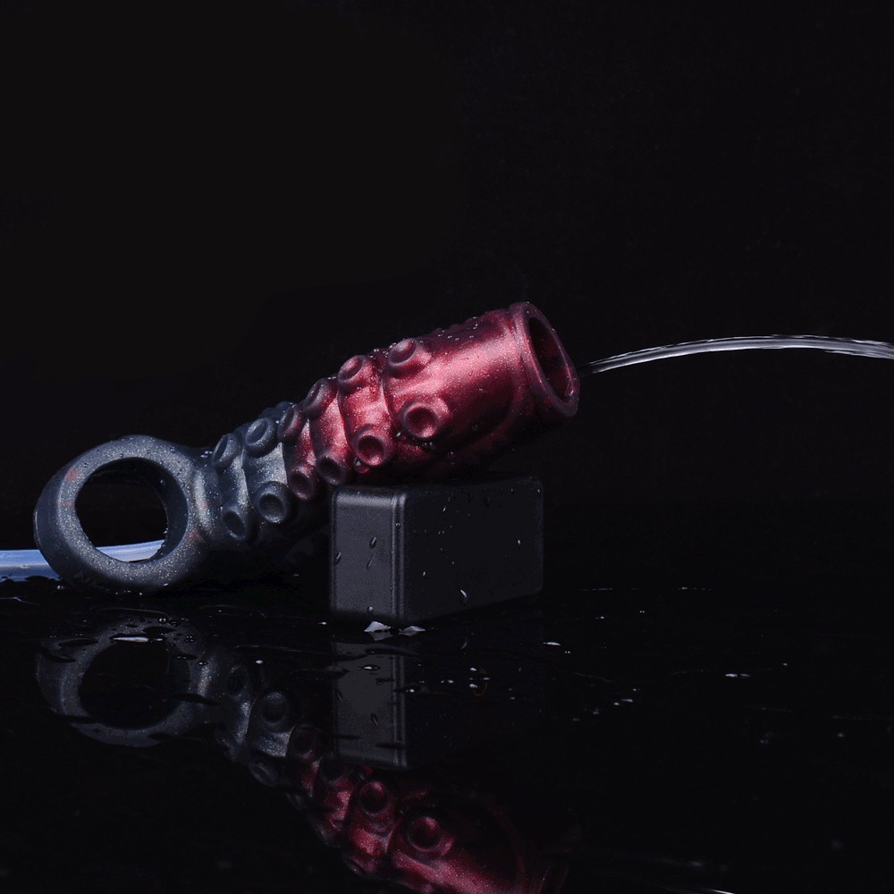 NNSX Squirting Penis Sleeve Textured Sleeve Reusable Condom Extender-Enlarger