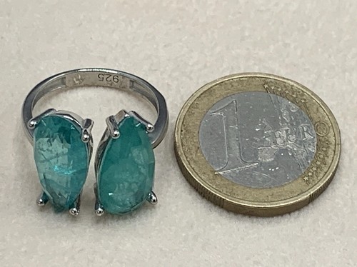 Bague tourmaline Paraiba en argent 925 taille 56 - Photo 10/14
