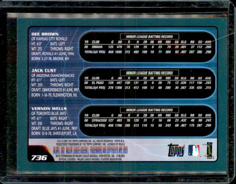 2011 Topps Prospects #736 Jack Cust 2001 Topps Prospects Auto/ Signed IP - Image 2 of 2