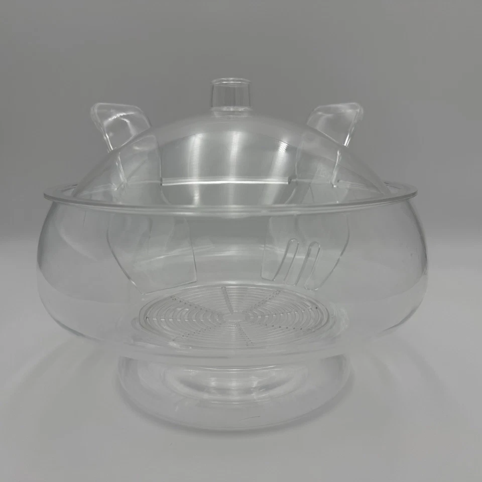 Ensaladera de acrílico transparente "Salad on Ice" con cámara de hielo y utensilios Foto 4 de 4