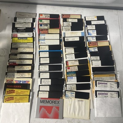 Commodore 64 Floppy Disks With Games Selling As Is for Blank Disk LOT Of 60