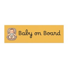 Baby on Board Car Magnet Yellow Baby Seat Design