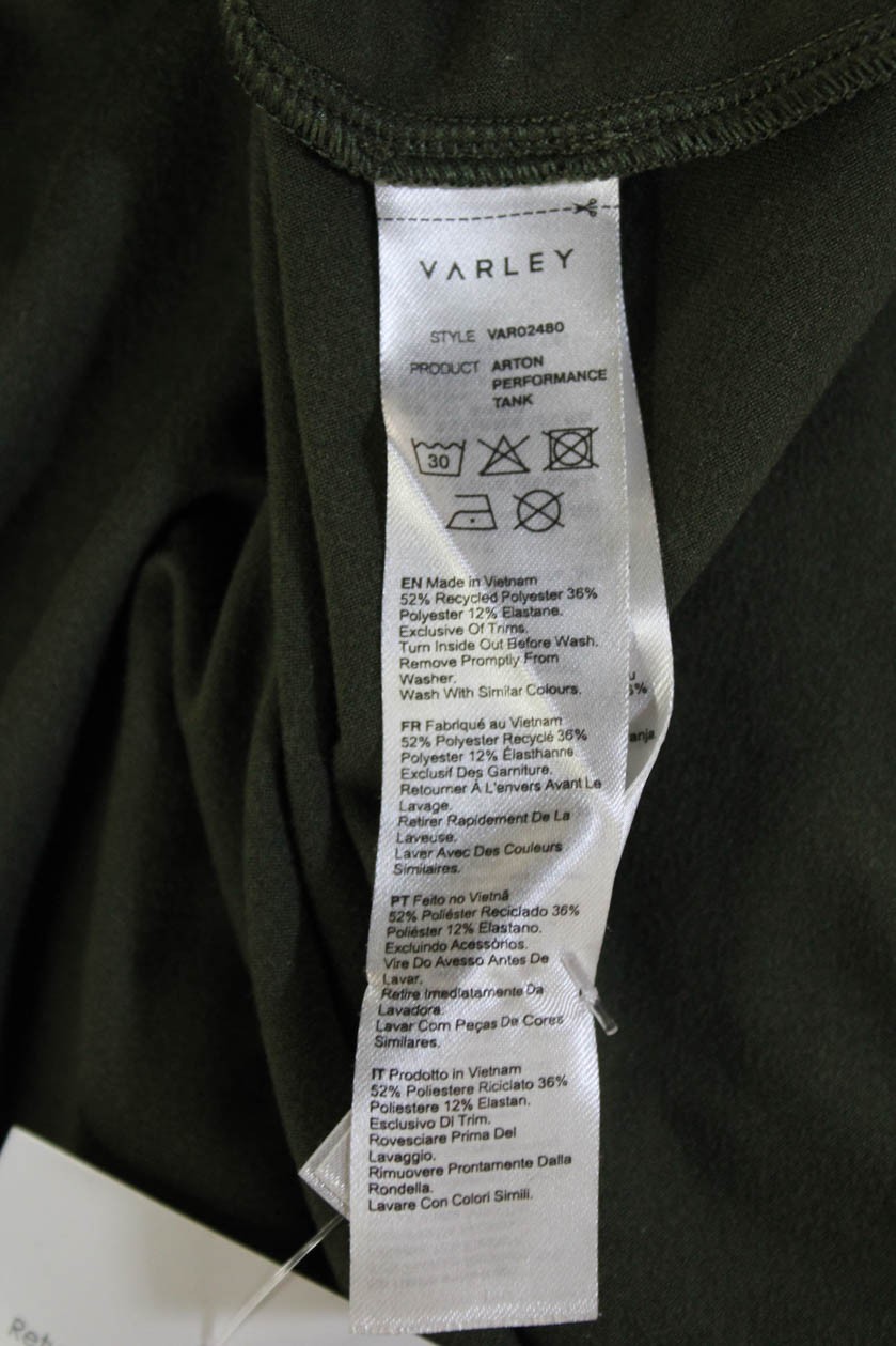 Varley Women Basic Tank Solid Green Crewneck Slee… - image 4