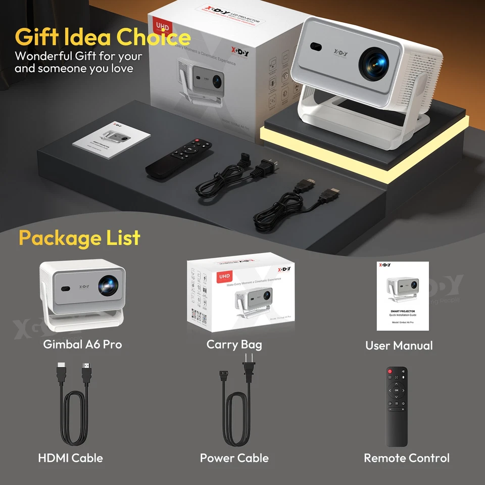 XGODY 4K UHD Projector 25000LMS 1080P 3D 5G WiFi Bluetooth Video Home Theater - Image 3 of 4