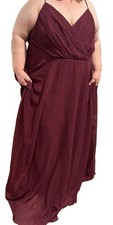 David’s Bridal Size 28 Spaghetti Strap Full Skirt Dress STYLE# F20064 Wine Nwtgs