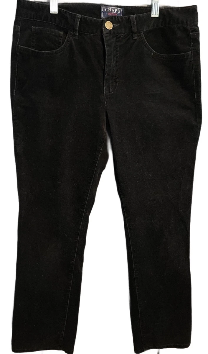 Pantalon En Denim Noir Chaps - Taille 16P (Petite) Pour Femme - Occasion En Très Bon état, Style Chino