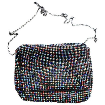Pink Haley Multicolor Rhinestone Crystal Crossbody Sparkly Bag