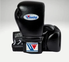 Winning Boxing Gloves Black 14oz | Lace-Up Training & Sparring Gloves