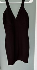 Y2K FOREVER 21 Sleeveless Strappy V-Neck Bodycon Mini Dress Zip Black S