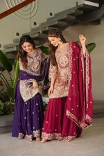 SALWAR KAMEEZ PAKISTANI INDIAN WEDDING PARTY WEAR DRESS BOLLYWOOD SUIT SHARARA