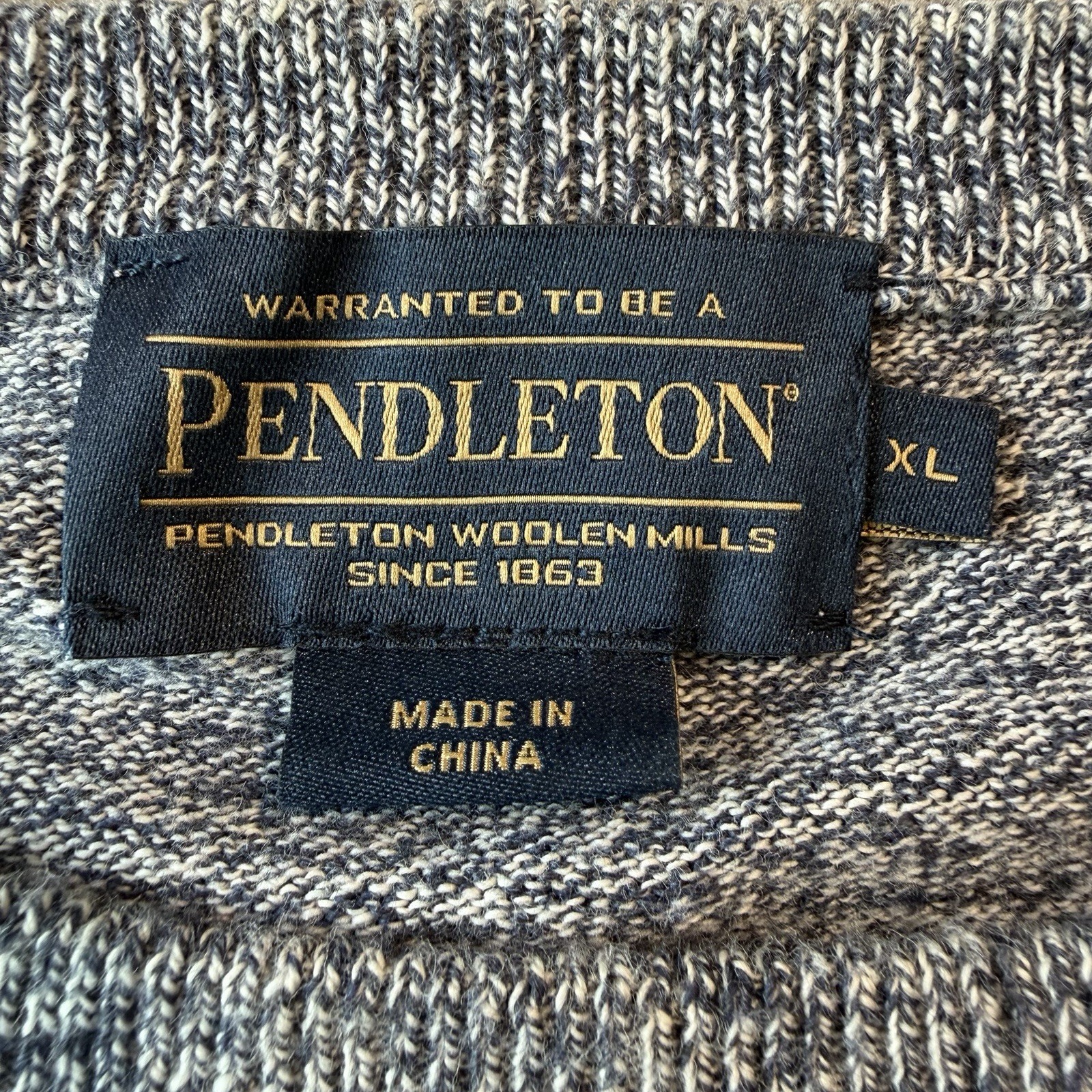 Pendleton Woolen Mills Heathered Gray Pullover Sw… - image 3