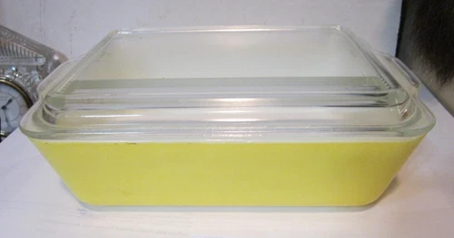vintage pyrex refrigerator dish 1 1/2 Qt. 0503 yellow W/Lid 503c LN Ovenware